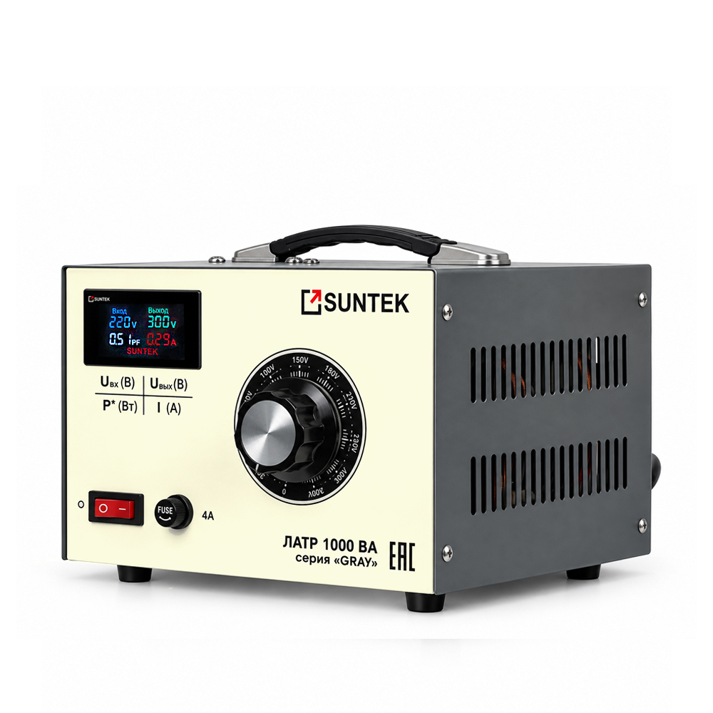 Автотрансформатор ЛАТР SUNTEK GRAY 1000 ВА (4А, 0-300 В)