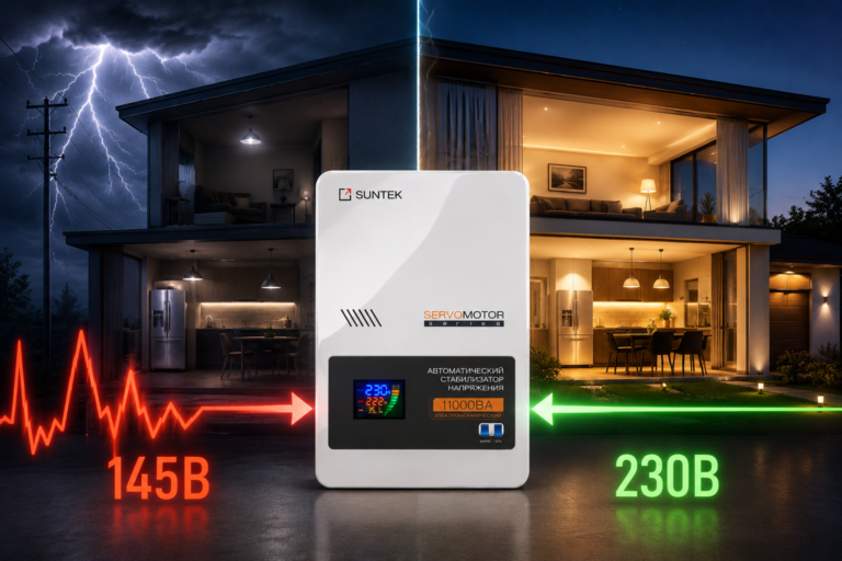 SUNTEK SERVOMOTOR: электромеханические стабилизаторы напряжения — точность, надёжность, долгий срок службы